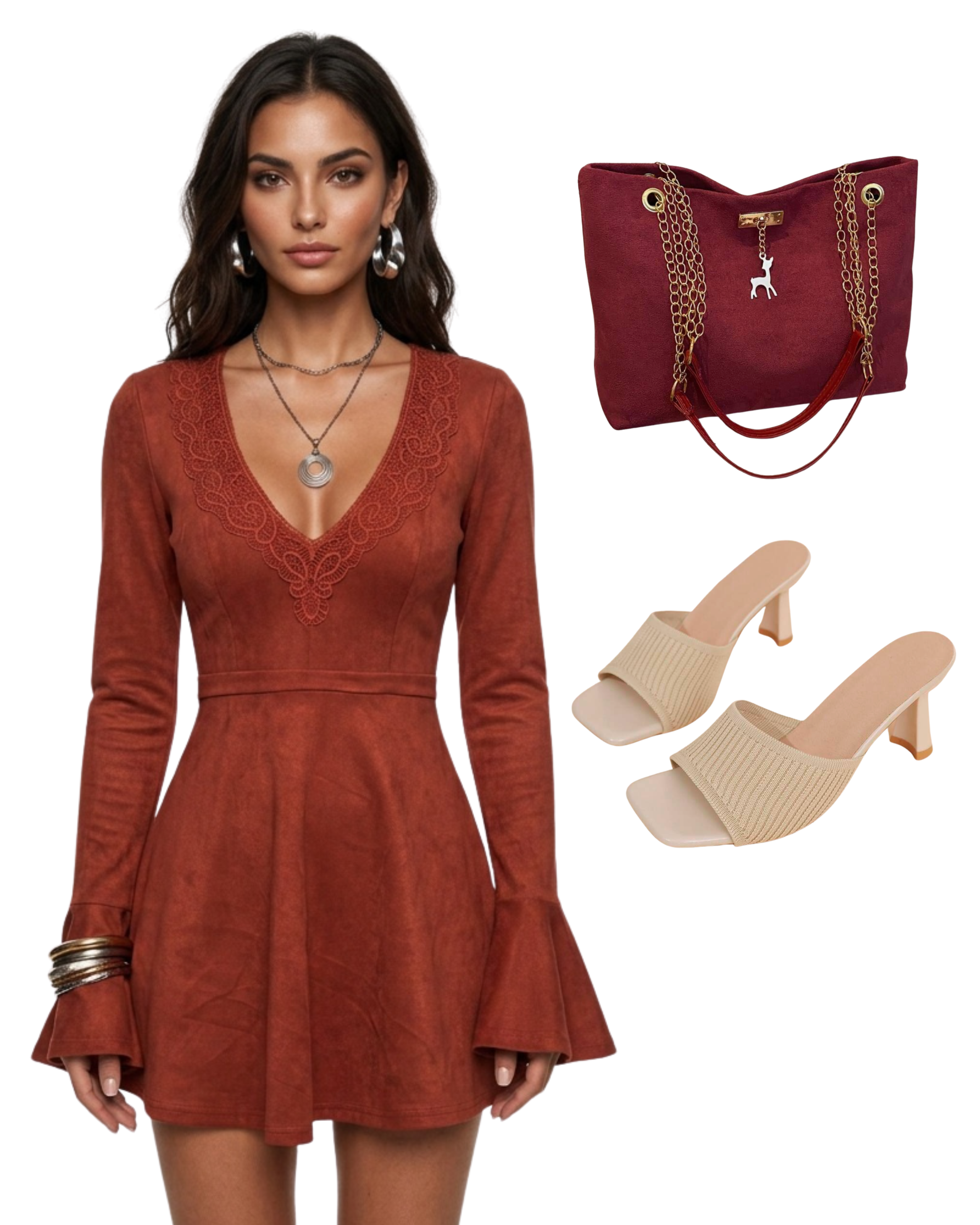 Red Suede Doll outfit